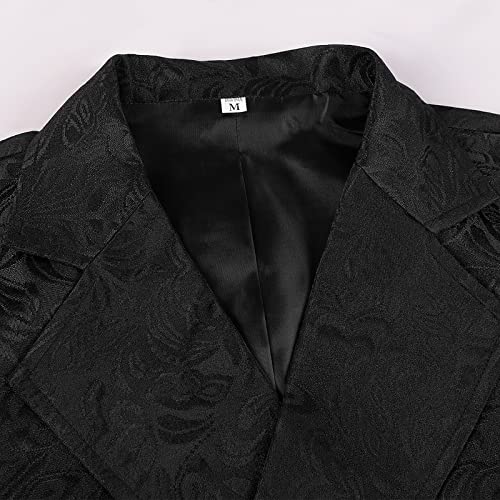 Men Victorian Suit Vest Black Steampunk Vest Waistcoat Double Breasted Jacquard Gothic Renaissance Vest for Men4