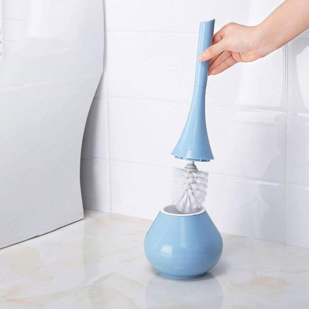 Set Porta scopino in plastica con Base e Staffa, Chiuso per la Pulizia del Bagno Sanitario, scopino Essenziale con Supporto per igiene e comodità