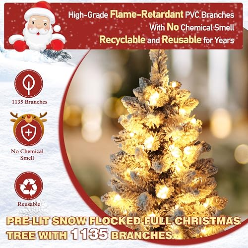 Mupater DMI-500 Christmas Tree 8Ft, Pre-Lit Artificial Christmas Tree thumb #4