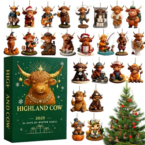 Christmas HighlandCow Adventt J_[ - 24A2DANI[ig JEg_EJ_[ | 킢̃JEg_EfR[V NX}Xc[AArO[p | ƑAlAq