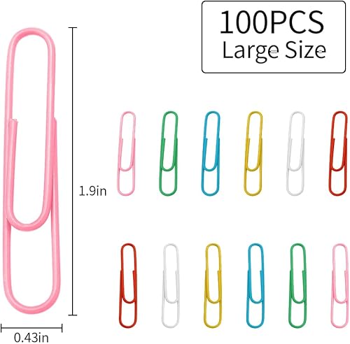 Miniatura 2 de Clips de papel de 2 pulgadas, clips de papel, clips de papel grandes, clips de papel surtidos, clips de papel de colores, clips de papel de metal a