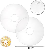 Vista 2 de ZOOFOX Paquete de 6 hojas de rollos de frutas, hojas redondas de plástico deshidratador con bordes, alfombrillas reutilizables para secadora