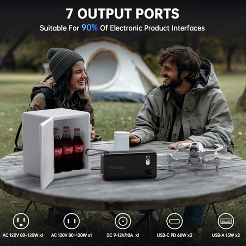 Portable Power Station 96.9Wh Power Bank for Camping Essentials Large Lithium Battery Small Electric Generator with 110V 120W AC Plug in Output 60W Type-C Laptop Home Backup Outdoor Emergency, Black