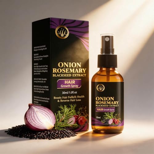Onion Juice for Hair Growth Oil Hair Serum With Onion Oil for Hair Growth Rosemary Black Rice Cold-Pressed Hydrating Serum for Scalp & Hair Care(1Pcs Rosemary Extract)
