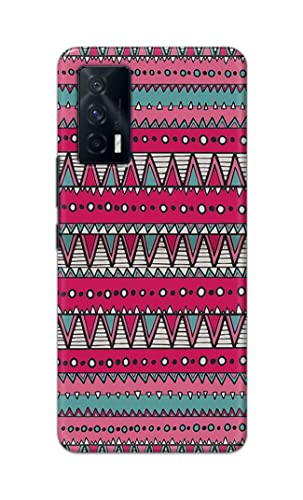 Image of Printed Hard Back Cover Case for Vivo iQOO 7 5G Back Cover (Geometric Vintage Pattern) -1803