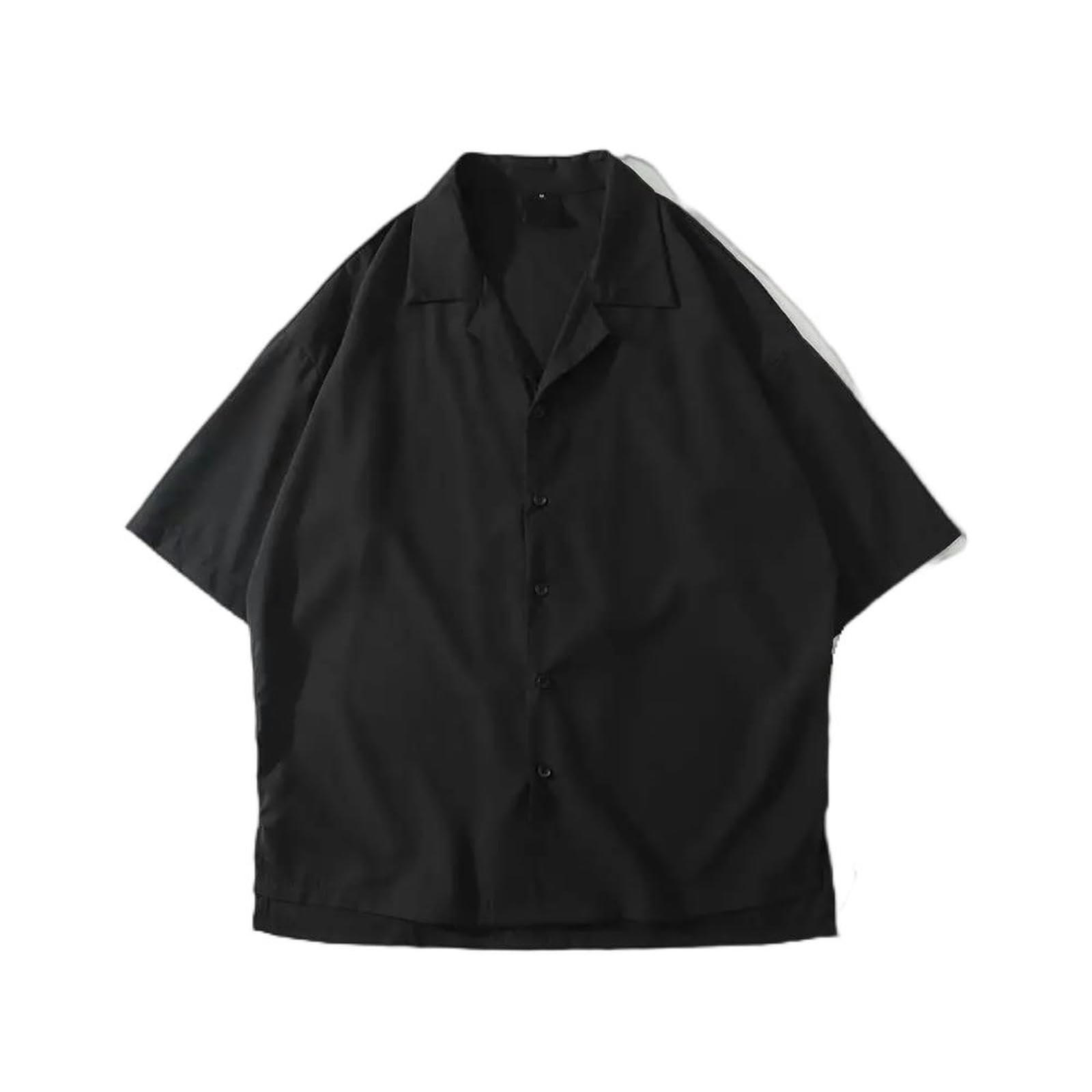Chemise d'été à col rabattu anti-transpiration vêtement homme noir M