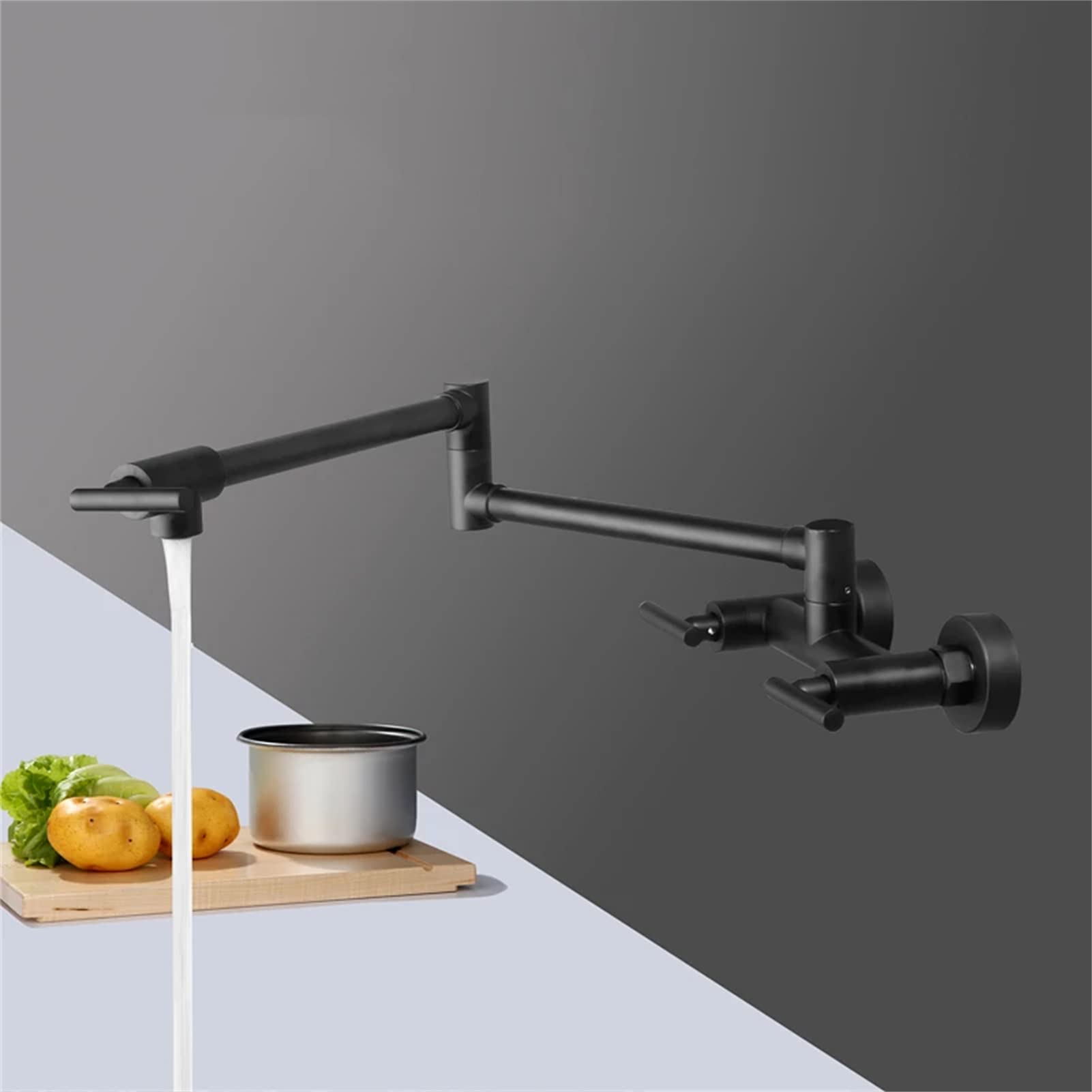Robinet d'évier de cuisine noir mat mural pour simplifier vos recettes