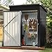 Aoxun Gerätehaus Metall 150 x 91 x 185 cm, Geräteschuppen, Pultdach mit Belüftungslöcher Abschließbarer Tür für Outdoor Garten Schuppen, Schwarz