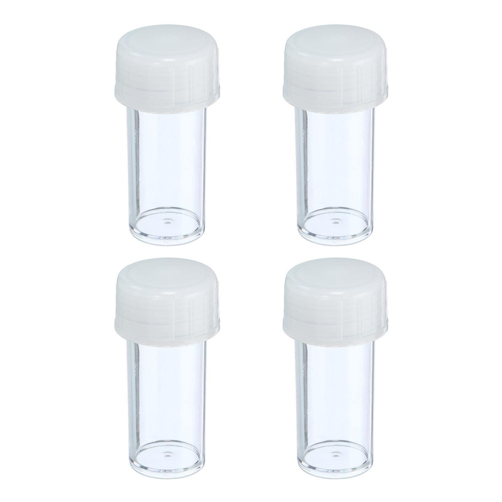 Tool parts 10mL Sample Cups 4Pcs Sample Containers Leak Proof Screw Cap for Lab Home White