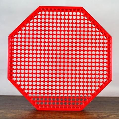 NovelStuffs Hexagon Enamel Pin Board - 8" 3D Printed, Self Standing or Wall Mount, Versatile Display Stand for Enamel Pins & Earrings, Stylish Gift for Pin Collector, Women and Girls (Red) Cover