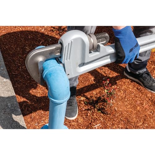 Image of Performance Tool W2148 48 in. Heavy-Duty Aluminum Pipe Wrench | Large plumbing wrench. Precision milled, drop forged steel jaws. Strong and lightweight handle