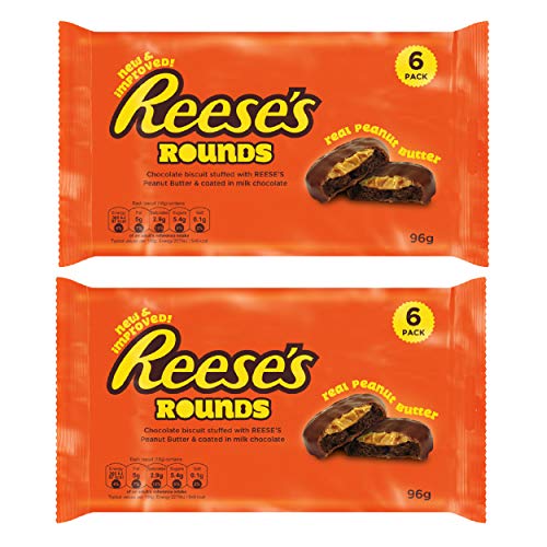 Reeses 1039000 Rounds - Mantequilla de Cacahuete para Galletas, Galletas, Chocolate, 2 x 96 g
