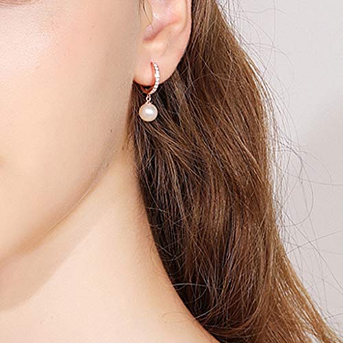 Boucles d'oreilles perles argent sterling femme pendantes et longues tendance