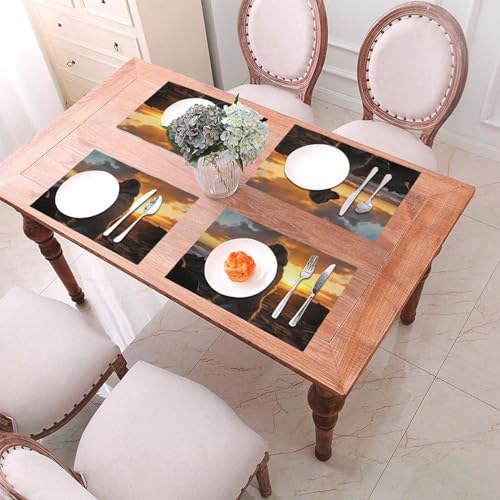 Table de salle à manger : lot de 6 sets de table antidérapants en PVC lavable - 6