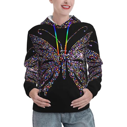 Sweat à capuche strass papillon EdWal pour style urbain quotidien