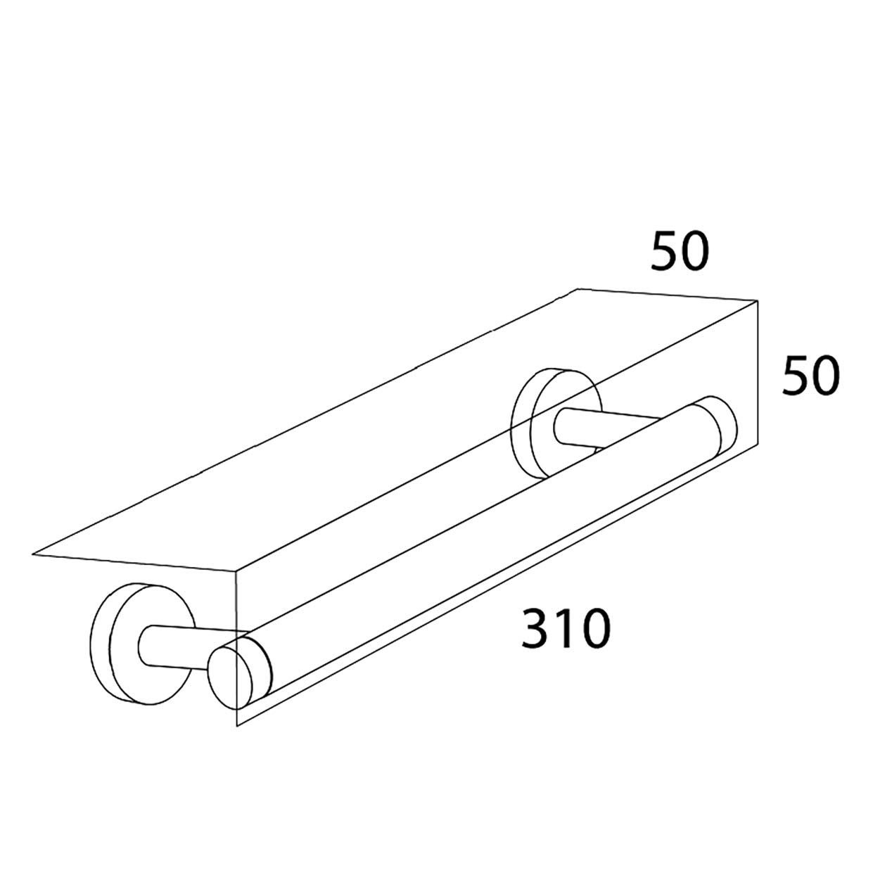TIGER Boston Maniglione di Sicurezza, Acciaio Inox Lucidato, 31 x 5 x 5 cm
