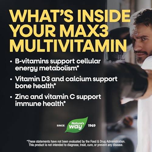 Nature's Way Alive! Men’s Max3 Potency Daily Multivitamin, 90 Tablets | High Potency Multivitamin for Men with B-Vitamins for Cellular Energy*, Supports Heart, Muscle and Eye Health* - image 6