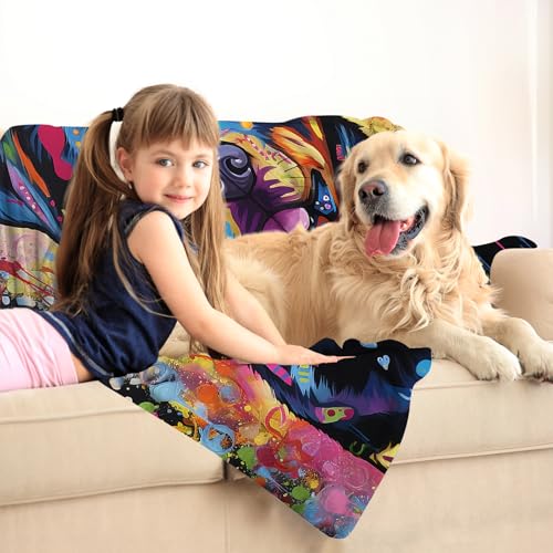 ALIFAFA Rottweiler Blanket Gifts, Cute Colorful Splash Rottweiler Dog Throw Blanket, Rottweiler Gifts for Men Women Kids, Rottweiler Lovers Gifts, Cozy Plush Rottweiler Accessories,60"x50" - Image 5