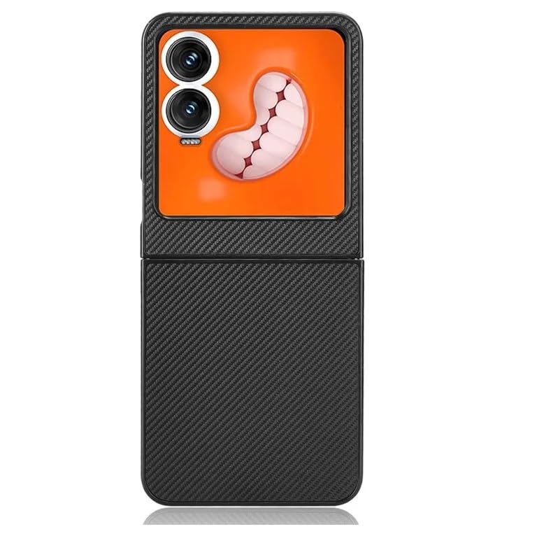 Image of SkyTree Tecno Phantom V Flip 2 5G, Back Case Cover Hard Polycarbonate Lightweight Case Full Body Protective Back Cover Case for Tecno Phantom V Flip 2 5G - Black Texture