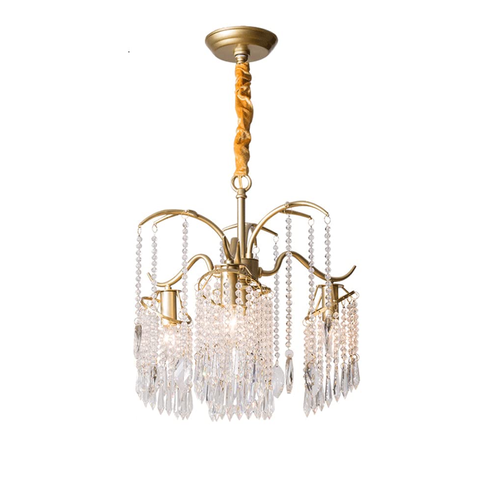 HYJAUSXB Ceiling Light Chandelier Modern Crystal Height-Adjustable Pastoral Retro Lamp French Dining Room Bedroom Decorative Lighting Lamps.