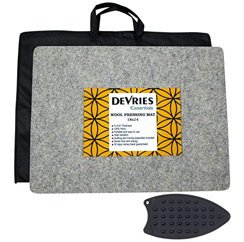 Wool Pressing Mat for Quilting 100% New Zealand Wool Ironing Pad for Quilters | Iron Board Quilting Supplies (18x24 Inch)…