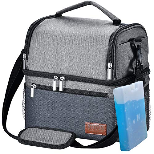 Insulated Lunch Bag, STNTUS Leakproof Cooler Lunch Box with Ice Pack and Strap