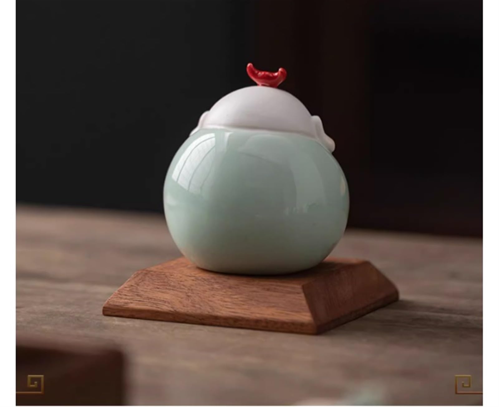 Figura Buda,Resistente Intemperie, Estatua De Buda 4,1 Pulgadas con Base Madera, Sonriente Gran Barriga para Decoración del Hogar, Sala Estar Y Coche Feng Shui