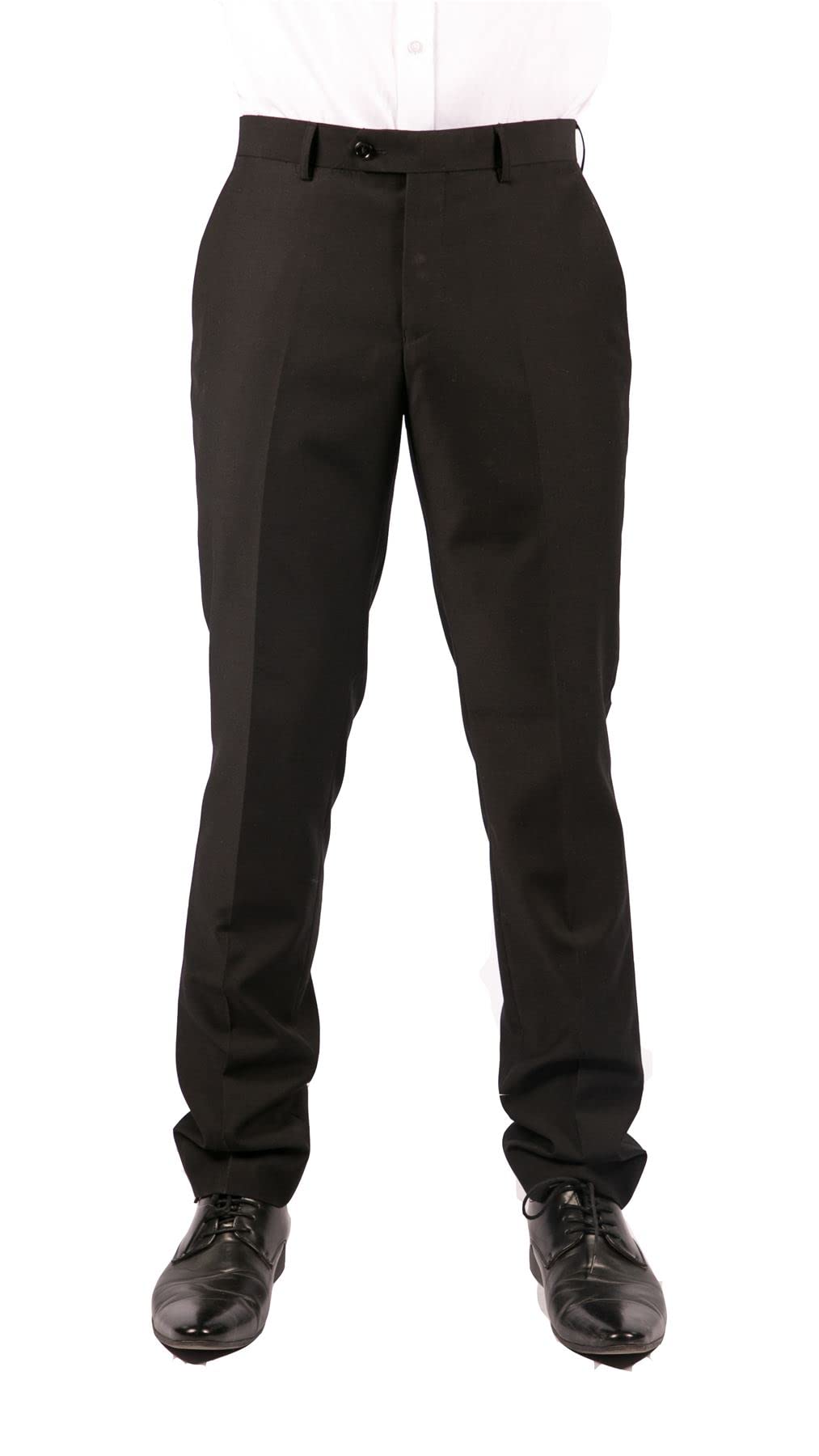 TruClothing.com Mens Pantaloni Nero Intelligente Casual Formale Lavoro Ufficio Matrimonio Prom Regolare