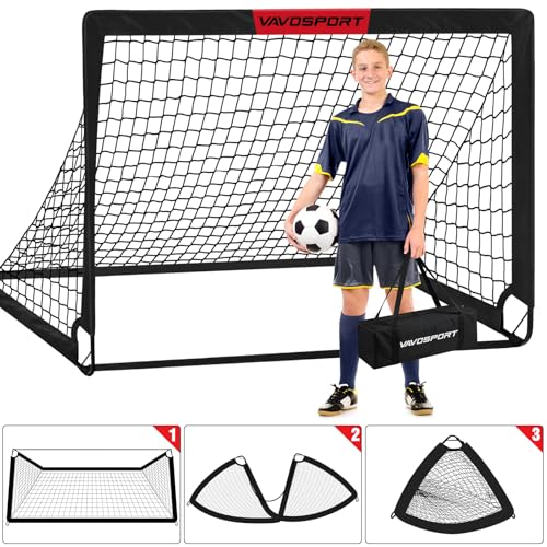 Image of Kids Soccer Goals for Backyard Set - 2 of 4' x 3' Portable Soccer Goal Training Equipment, Pop Up Toddler Soccer Net with Soccer Ball, Soccer Set for Kids and Youth Outdoor Games, Sports, Play