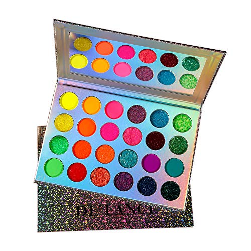 Neon Eyeshadow Glow in the Dark, DE'LANCI Aurora Glow Eyeshadow Palette Stage, Halloween