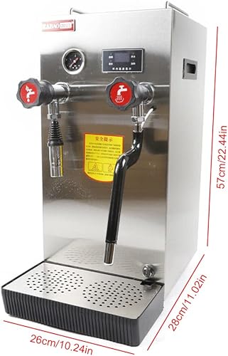 Miniatura 6 de Espumador de leche multifuncional comercial, espumador automático de agua hirviendo a vapor de 8 l, espumador de vapor de acero inoxidable,