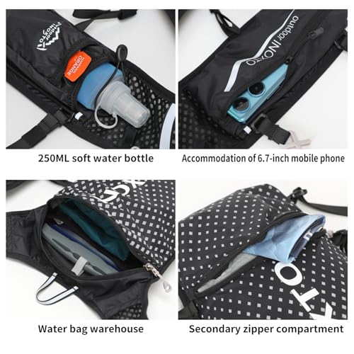 Image of INOXTO Running Hydration Vest Backpack,Lightweight Insulated Pack with 1.5L Water Bladder Bag Daypack for Hiking Trail Running Cycling Race Marathon for Women Men