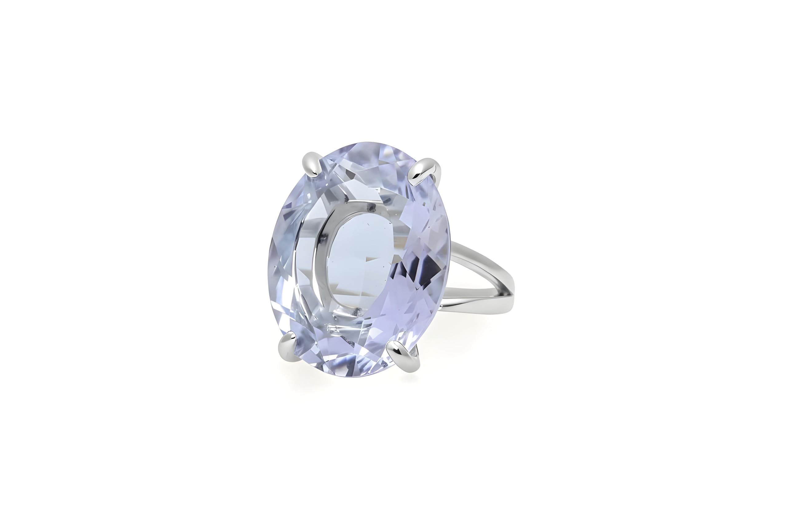 Anillo de Tanzanita de Cóctel - Declaración Anillo de Oro de 14k - Anillos Ovalados de Moda para Mujeres para Compromiso, Cumpleaños, Aniversario de Bodas, Regalo para Ella