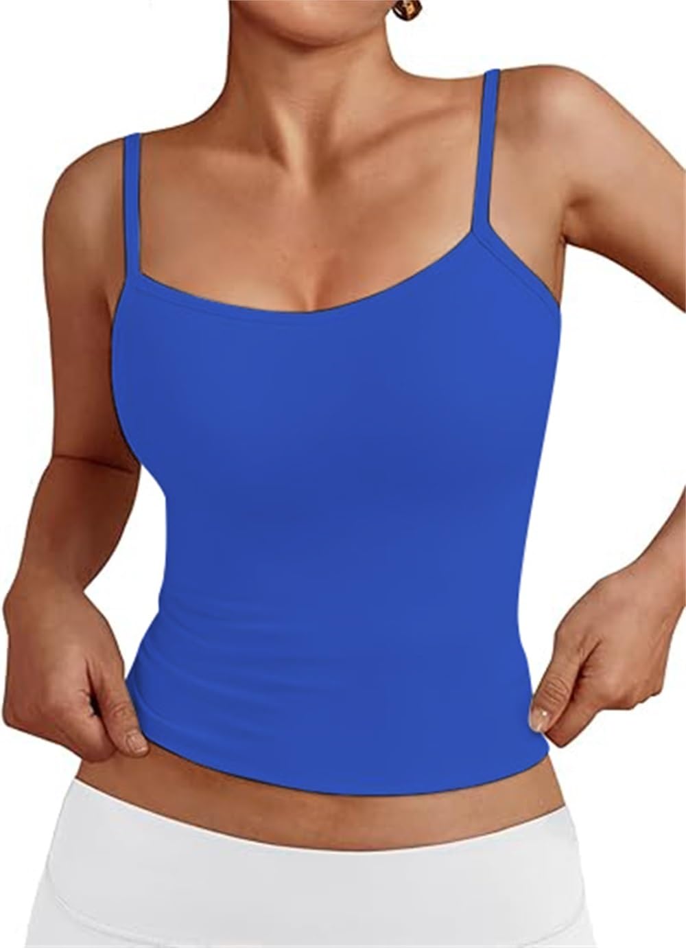 OYIGELZ Damen Summer Tank Top Ärmelloser Slim Fit Tops Basic Shirt Summer Camisole Tops Streetwear