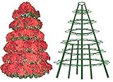 Creative Displays Full Round Poinsettia Tree Rack Display (6.5 Ft) & Matching Heavy Duty PVC Tray - Freestanding Vertical Garden Frame - Great for Poinsettias, Flowers, Plants, Succulents, and More