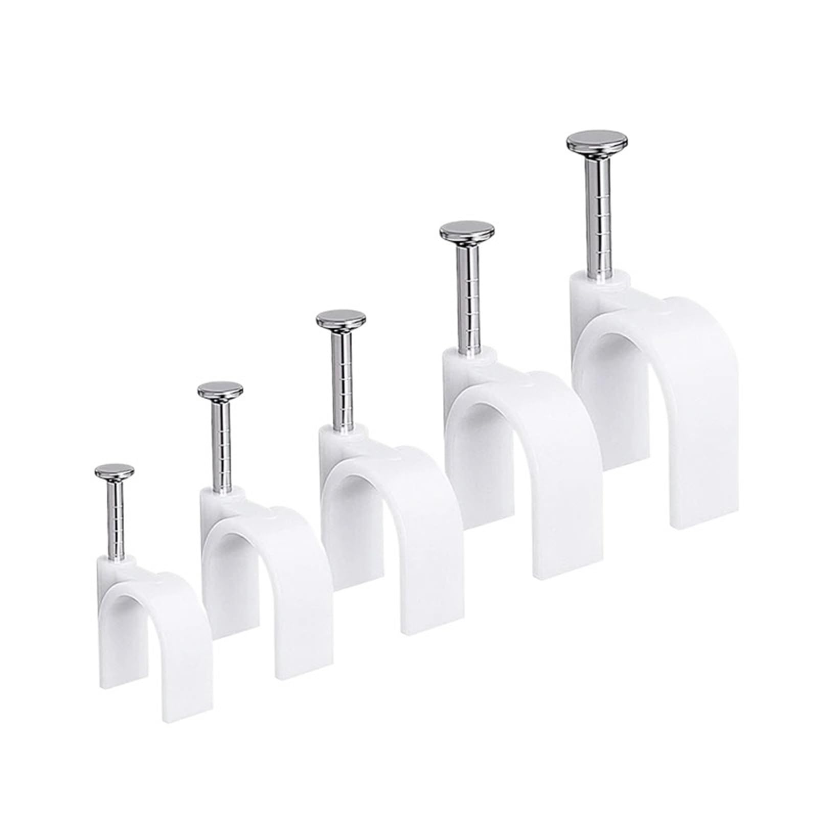 400pcs Plastic Cable Clips with Nails, Wire Wall Tie Holders for Cord Management