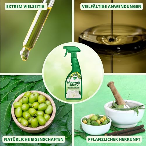 Gardemia Neemöl Spray 750 ml gebrauchsfertig mit 100 % Neem pflanzlichen Ursprungs mechanisch durch Kaltpressung gewonnen