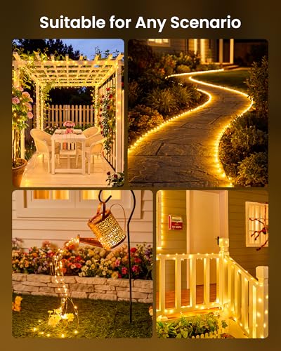 2 Pack Total 66Ft 200 LED Solar Christmas Fairy Lights Outdoor Waterproof - image 6