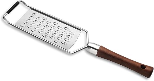 Miniatura 6 de Rallador de queso de acero inoxidable, rallador de queso con mango de madera con guantes, rallador de limón multifuncional para queso, chocolate,