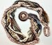 Handmade Infinity Yarn Multi Strand Cowl Rope Scarf with Button accent, Browns,Tans, Rust -LRW DESIGNS