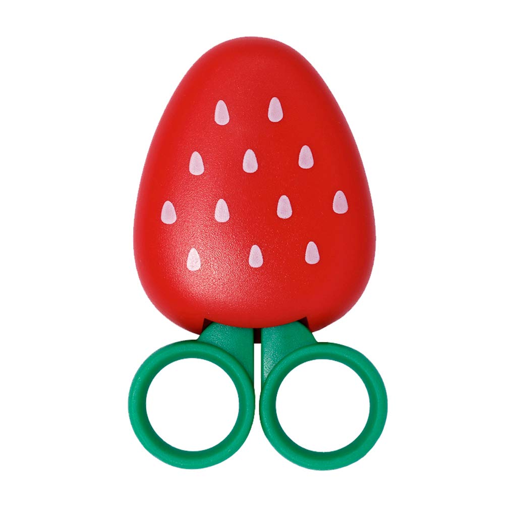 Kid Crafts Scissors with Magnet Strawberry Holder Creative All-Purpose Scissors DIY Work Cutter Supplies for Kid School Crafts Class Kindergarten