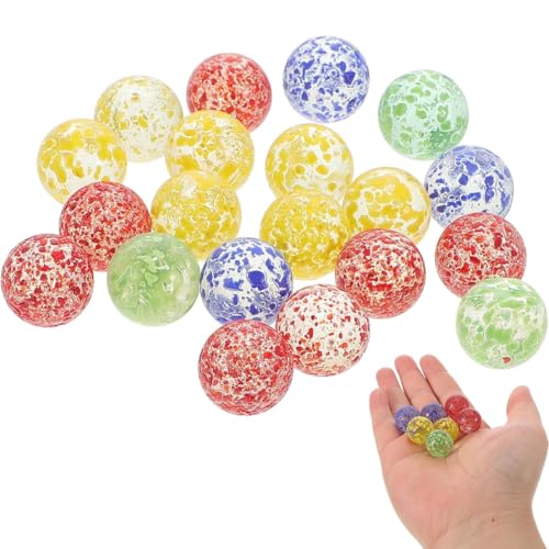 OUDQFCJ 20 Pieza Canicas de Cristal, Canicas para niños, Puntos Multicolor para Juegos de Carreras de canicas, Bricolaje y decoración del hogar