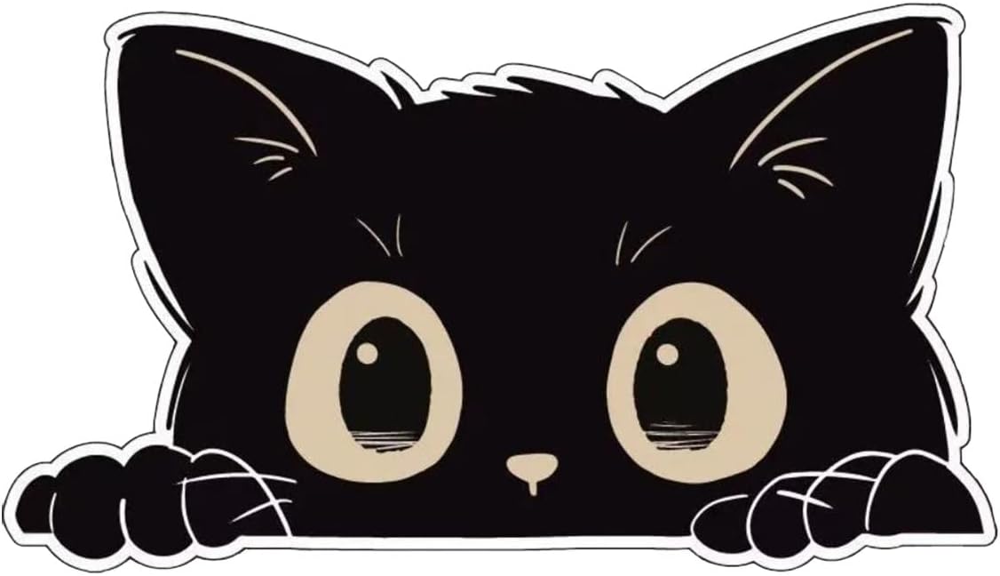 VHSZJZ Black Cat Peek Stickers 2-Piece Set of Vinyl Suitable for Furniture car Body car Windows Bumpers Rear Windshield laptops suitcases Walls and Other Decorations#HPM-1 - Image 2