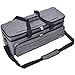 NICOGENA Double Layer Carrying Case with Mat Pocket for Cricut Maker 4, Explore 4, Multi Large Front Compartments for Tools, Accessories and Supplies, Grey