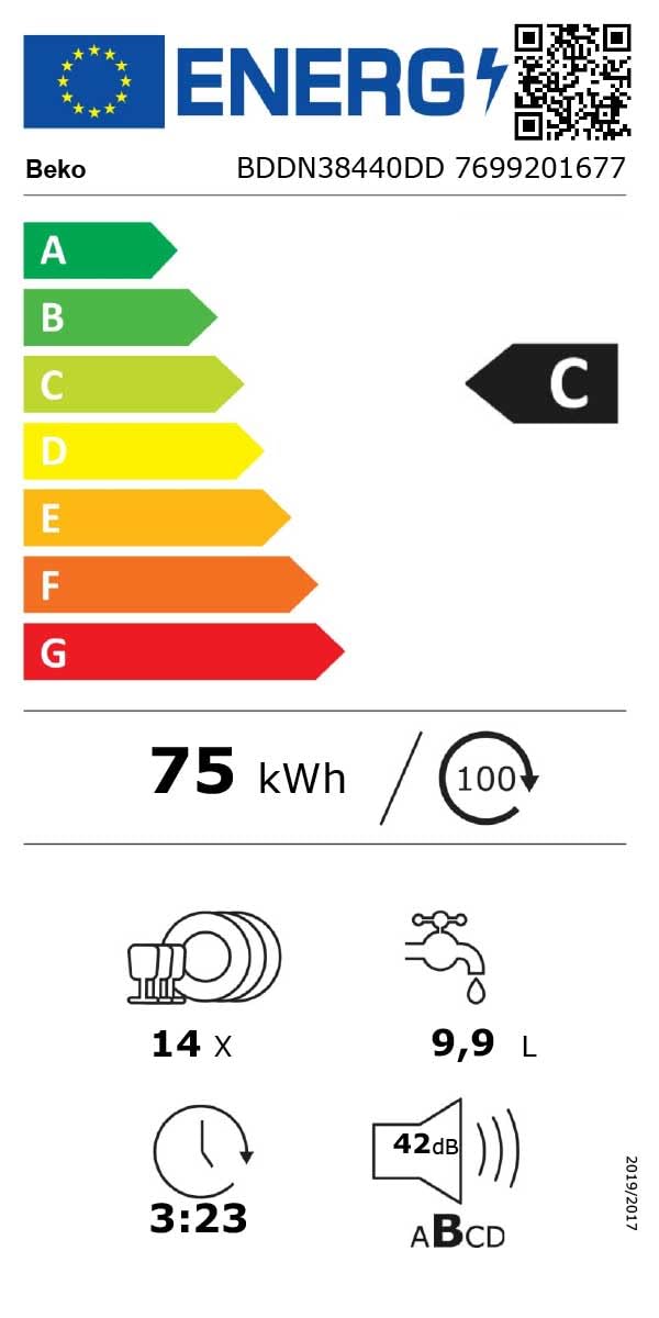 Beko BDDN38440DD Unterbau-Geschirrspüler 60 cm teilintegriert 14 Maßgedecke CornerIntense HygieneIntense Schnell+ SteamGloss Trocknung Dark Inox