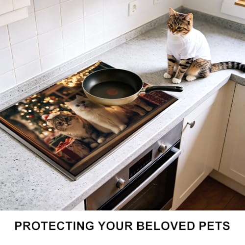 Image of Christmas Cat Stove Top Cover, Electric Glass Cooktop, 28x20 in