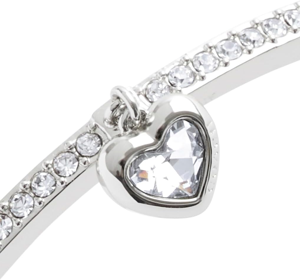 COACH Womens Stone Heart Charm Bangle Bracelet - Image 3