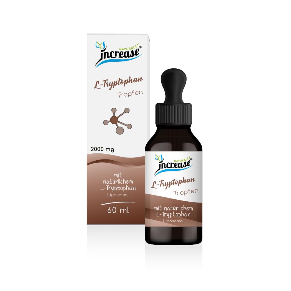 Liposomale L-Tryptophan Tropfen hochdosiert - (60.000mg pro Packung) 2000mg L-Tryptophan pro Tagesdosis - MCT Öl - Hohe Bioverfügbarkeit