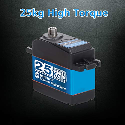 OWSOO DSSERVO DS3225 25KG Servo digital de aço inoxidável Engrenagem de alto torque IP66 Servo à pro