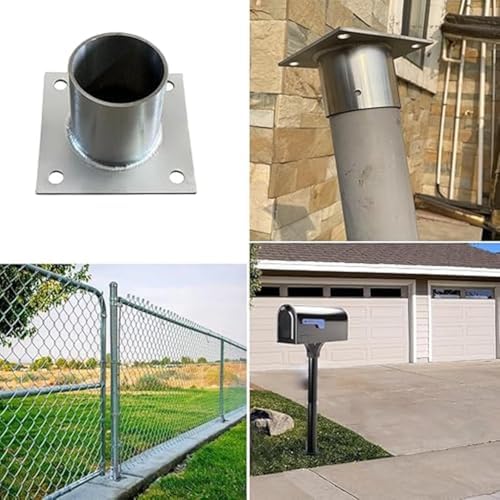 Stainless Steel Post Anchor Base - Round Deck Bracket with Screws, Durable Outdoor Support Sleeve for Fencing, Mailbox, 90mm - Heavy Duty Weather Resistant Mounting Solution